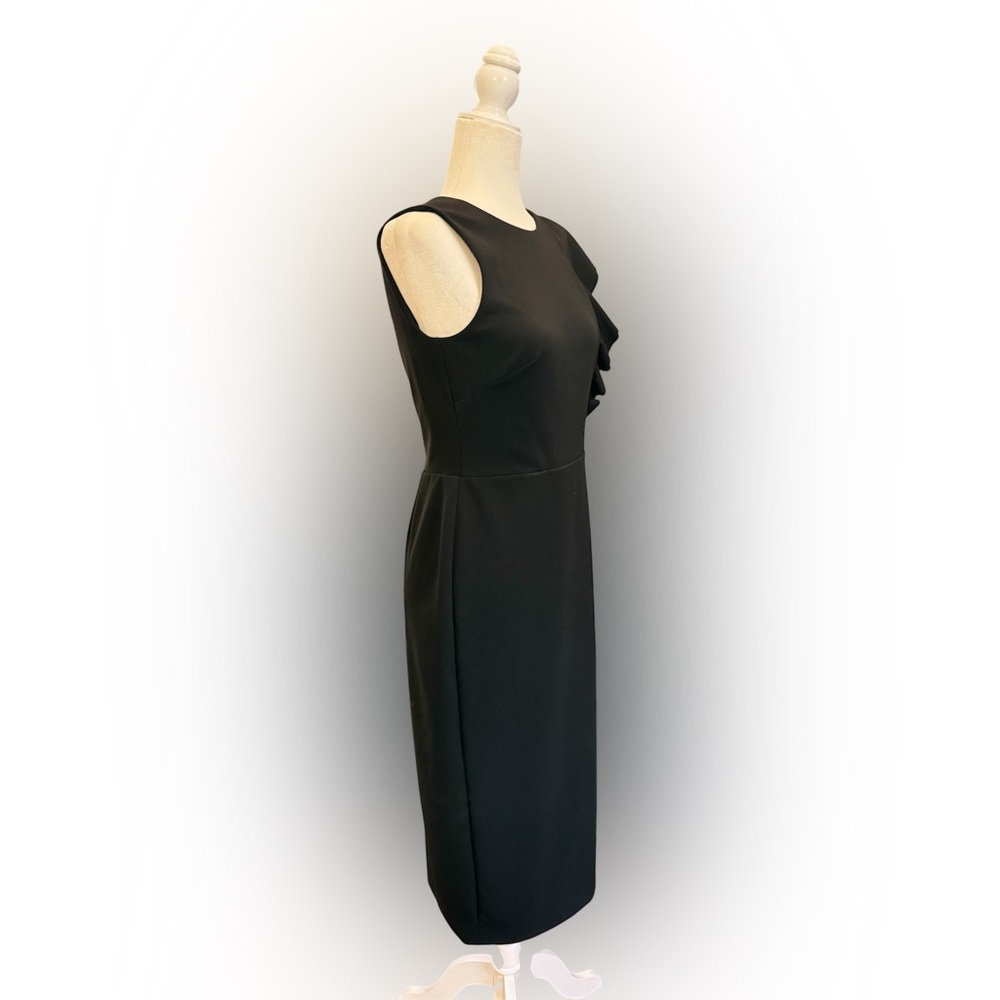 Ralph Lauren Sleeveless Ruffle Scuba Midi Dress
